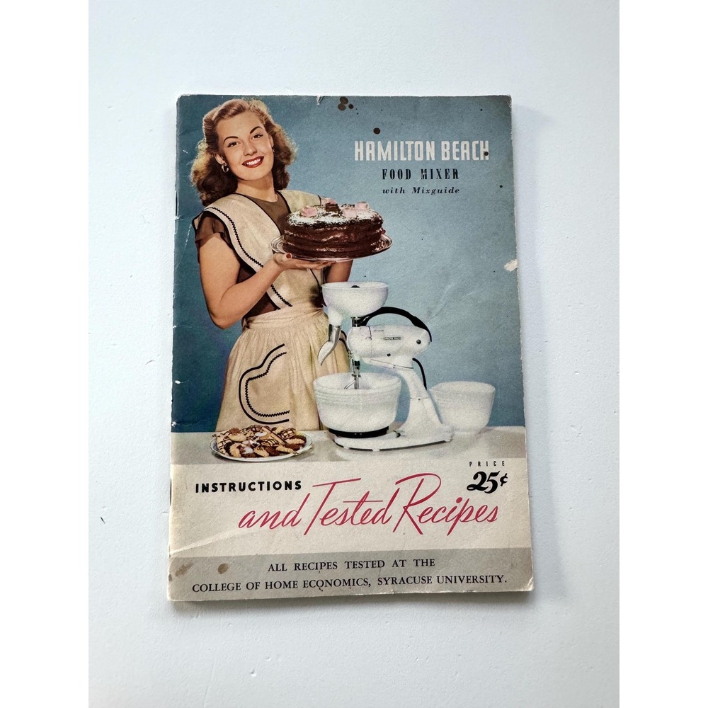 Vtg Hamilton Beach Food Mixer instructions and tested Recipes Cookbook 1948